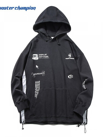 roosterchampion法国公鸡冠军运动潮牌卫衣男春季纯棉宽松街头印花加