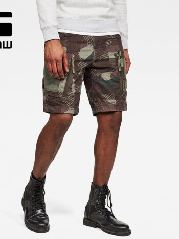 G-STAR RAW 2020夏季男士潮流街头Arris迷彩短裤D16853 绿色31【图片 