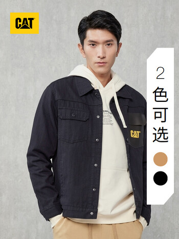 商场同款cat卡特外套男2022春季新款提花tpu拼接宽松工装卡车夹克外套