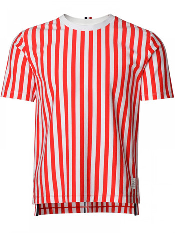 thom bnail tb四道杠时尚潮流夏季新款竖条纹圆领短袖t恤男四条杠纯棉