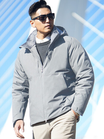 新品龙牙隐炽夹克羽绒服800蓬鹅绒男士保暖防寒羽绒外套 钛钢灰 s