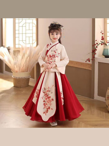 taohan女童汉服春秋款儿童超仙古装改良女孩汉服国风宋朝马面裙套装明