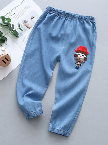 皮尔卡丹童装防蚊裤女童裤子夏装薄款2岁3宽松4冰丝5天丝牛仔夏季宝宝