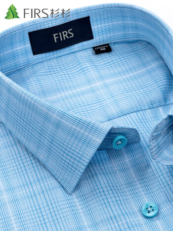 杉杉(firs)春秋商务品质男装衬衫时尚休闲条纹中青年长袖衬衣 fdwc