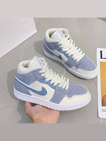 乔一中帮灰蓝紫 巴黎 香芋紫男女鞋板鞋情侣运动鞋 aj中帮香芋紫 41