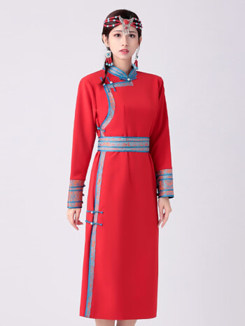 成人夏季日常蒙古族服装蒙古袍女士装生活装改良蒙古女现代民族风工作