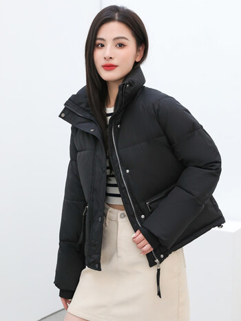 墨姿岚短款羽绒棉服女新款2023宽松港风加厚面包服韩版棉衣冬季棉袄