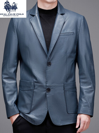 polo皇家保罗轻奢高档品牌男装西装皮衣男士外套牛皮真皮夹克帅气中年