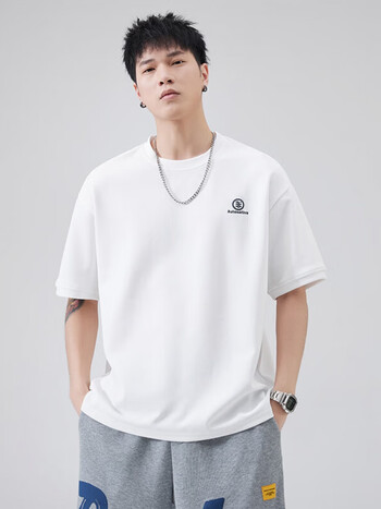 班尼路baleno2024夏季款新品个性下摆开叉t恤男潮流新款宽松短袖上衣