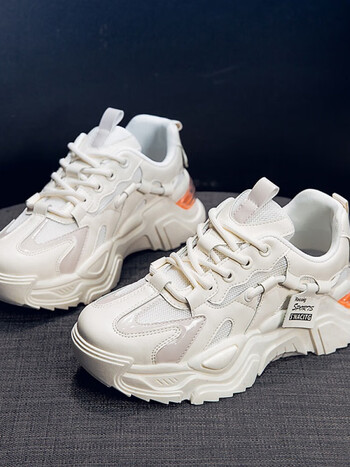 vzvy卡迪高官方老爹鞋女款春秋百搭ins潮厚底鞋子女休闲小白运动鞋米