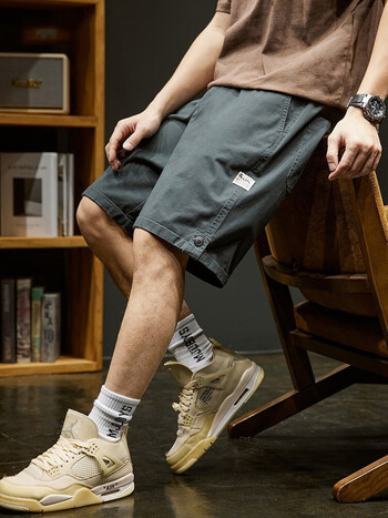 lee nelly夏季美式工装短裤男士宽松直筒潮牌休闲中裤薄款弹力运动五