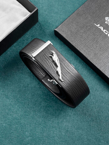 捷豹jaguar皮带男士真皮新款裤带头层牛皮自动扣腰带男朋友老公情人节