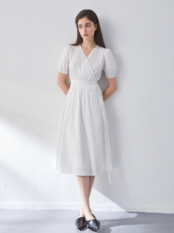 thesealife欧海一生2022年女装夏季法式长裙女碎花连衣裙子0978米白色