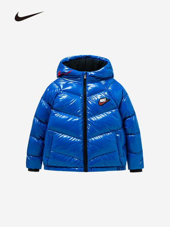 nike 耐克大童装男童羽绒服冬季内里加绒保暖儿童羽绒服 土耳其蓝 120