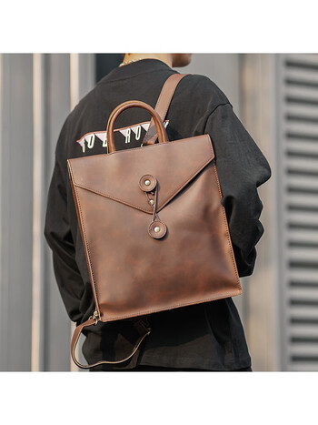 酷奇袋鼠新款文艺复古双肩包韩版男包时尚单肩包斜挎包手提包休闲书包