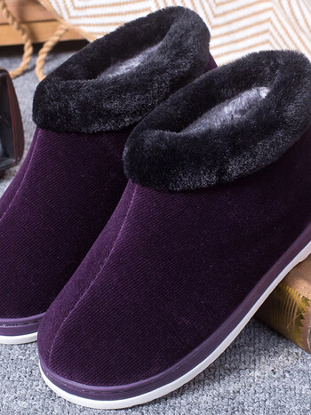 老式手工棉鞋老奶奶棉拖鞋老年防滑女式中包跟室内外加绒厚底居家暖鞋