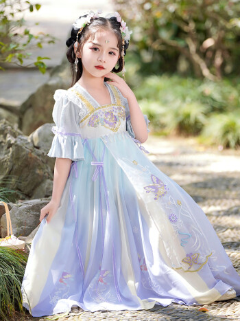 安妮优儿女童汉服夏款中国风2023新款超仙古装夏季儿童装裙子女孩古风