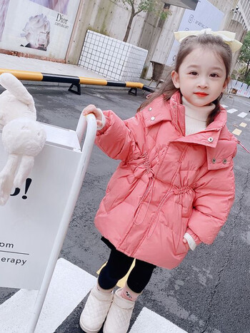 迪士尼女童冬款棉f服新款童装儿童外套女宝宝冬季棉袄大童棉衣潮蔷薇