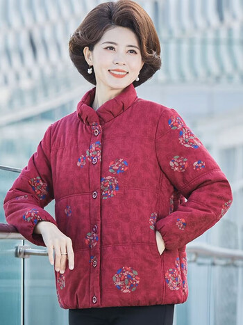 啄木鸟tucano妈妈冬装棉衣短款全棉奶奶衣服60岁70洋气中老年人女国风