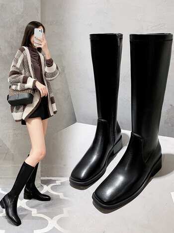艾斯臣acesc显瘦骑士靴女高筒靴秋冬长筒瘦瘦靴不过膝长靴子yaqjba
