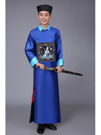 清朝官服太监表演服古代官员公公服装僵尸服一品官大臣2022 宝蓝色