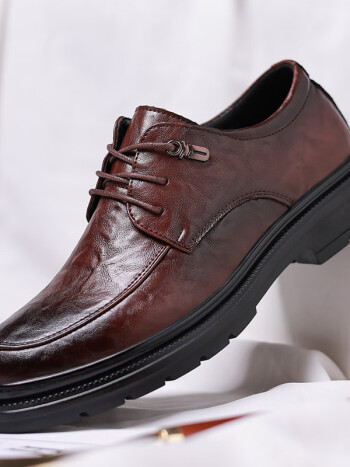 杰豪皮鞋男真皮商务正装韩版休闲英伦上班鞋韩版潮流厚底百搭男士深