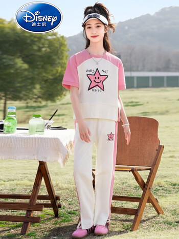 品牌童装女童夏装套装5-16岁短袖长裤两件套女孩夏季儿童运动套装