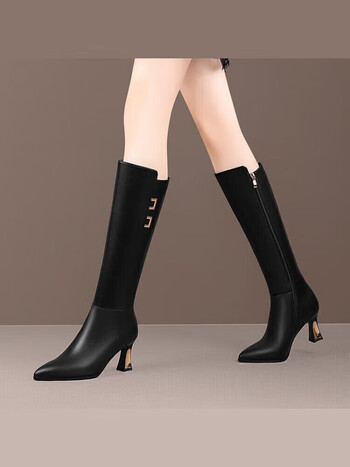 鞋>女靴>女士时装靴>shihokoo>shihokoo粗跟不过膝长筒靴高跟高筒靴