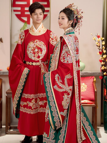 枝己明制汉服婚服2023新款新中式结婚礼服古装嫁衣新娘秀禾服敬酒服 w