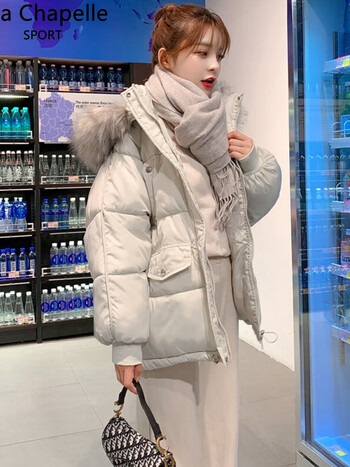 lachapellesport拉夏贝尔棉服女短款2023年冬季新款棉袄韩版宽松服小