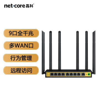 磊科（netcore）B11全千兆9口企业级无线路由器 5G双频多WAN口 家用wifi穿墙 Qos+行为管理 带机量80