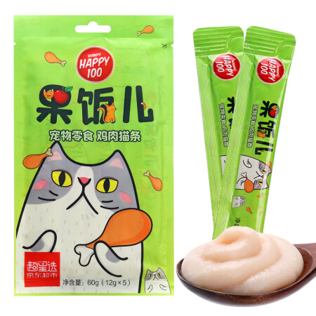 顽皮果饭儿猫条60g(12g*5条) 鸡肉味猫零食 猫粮猫湿...