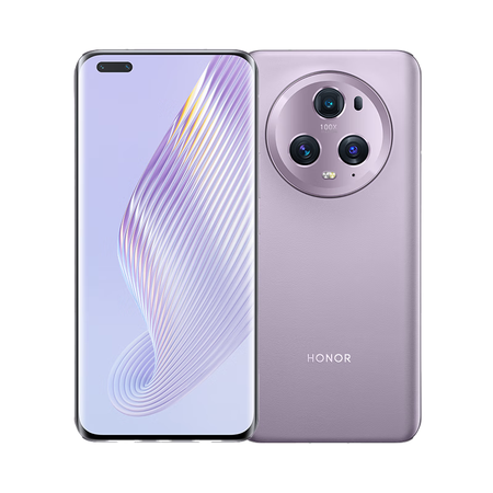 荣耀magic5pro新品5g手机高通骁龙8gen2悬浮流线四曲屏手机珊瑚紫12gb