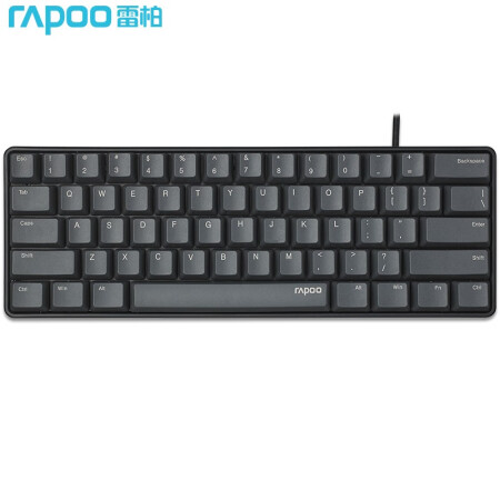 雷柏（Rapoo）V860机械键盘有线键盘游戏键盘61键原厂Cherry轴吃鸡键盘黑色樱桃茶轴