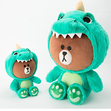 布朗熊毛绒公仔 卡通动漫周边丛林玩具可爱礼物送小孩女友 恐龙布朗