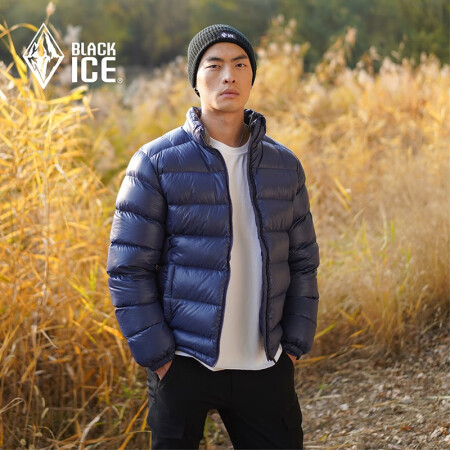 黑冰（BLACKICE）城市休闲无帽羽绒服户外男款轻量羽绒排...