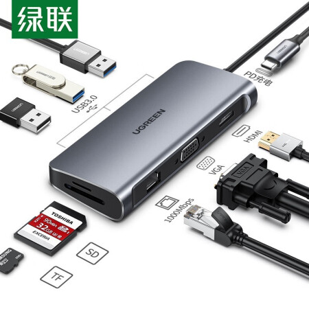 绿联 绿联type C扩展坞通用ipadpro苹果m1电脑macbook华为笔记本usb C转hdmi雷电 3转换器4k拓展坞网口转接头分线器 行情报价价格评测 京东