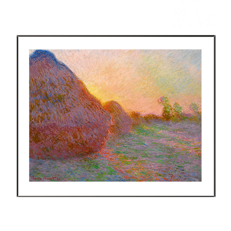 莫奈 草垛 餐厅装饰画卧室装饰画玄关装饰画沙发背景墙装饰画黑色框画框尺寸30 40cm 图片价格品牌报价 京东