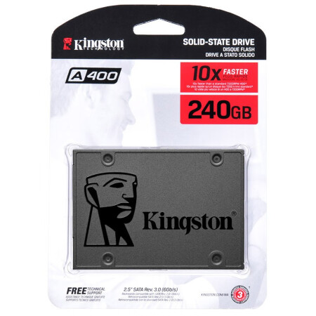 金士顿(Kingston) 240GB SSD固态硬盘 SATA3.0接口 适用笔记本台式机 A400系列