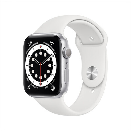 Applem00d3ch A Apple Watch Series 6智能手表gps款44毫米银色铝金属表壳白色运动型 表带m00d3ch A 行情报价价格评测 京东