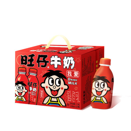 旺旺 旺仔牛奶原味 245ml*12瓶 礼盒装 儿童营养早餐...
