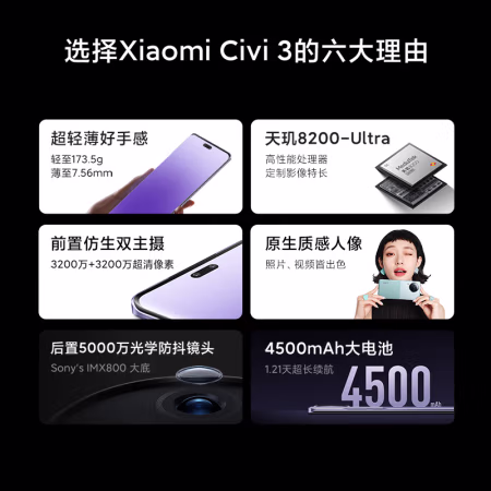 聊一聊:小米 Civi 3参数怎么样?能入手吗,用了三星期感受