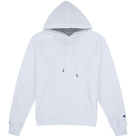 冠军champion卫衣 男女同款新款加绒刺绣双标logo纯色连帽长袖衫 白色