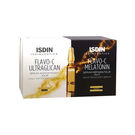 怡思丁（ISDIN）安瓶精华液 维C玻尿酸早晚安瓶组合2ml...