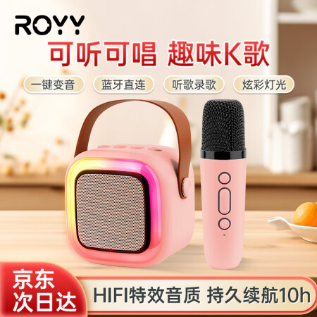 Royy儿童话筒音响一体自带声卡k歌麦克风家庭ktv音响套装...