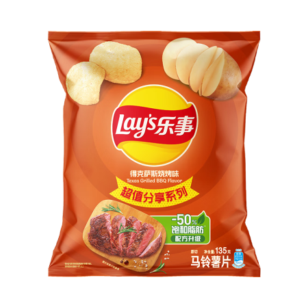 乐事（Lay's）薯片 得克萨斯烧烤味 135克 ...