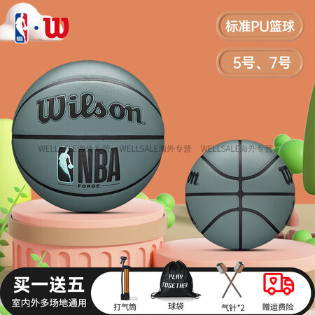 威尔胜（Wilson）篮球儿童5号NBA比赛训练专用小学生五...