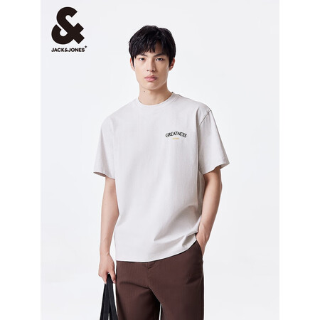 杰克·琼斯（JACK&JONES）男装短袖男略宽松简约百搭舒...