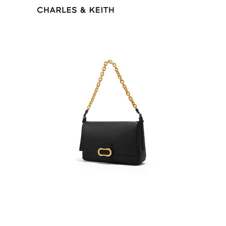 CHARLES&KEITH毛绒链条小方包单肩包手提包腋下包包...