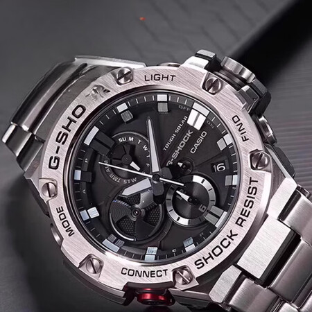 卡西欧（CASIO）手表男g-shock钢铁黑暗之心太阳能蓝...
